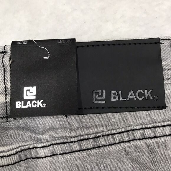 NWT BUCKLE BLACK Jeans Men 29x30 Skinny Gray Distressed Biker Skate Club - Picture 5 of 16